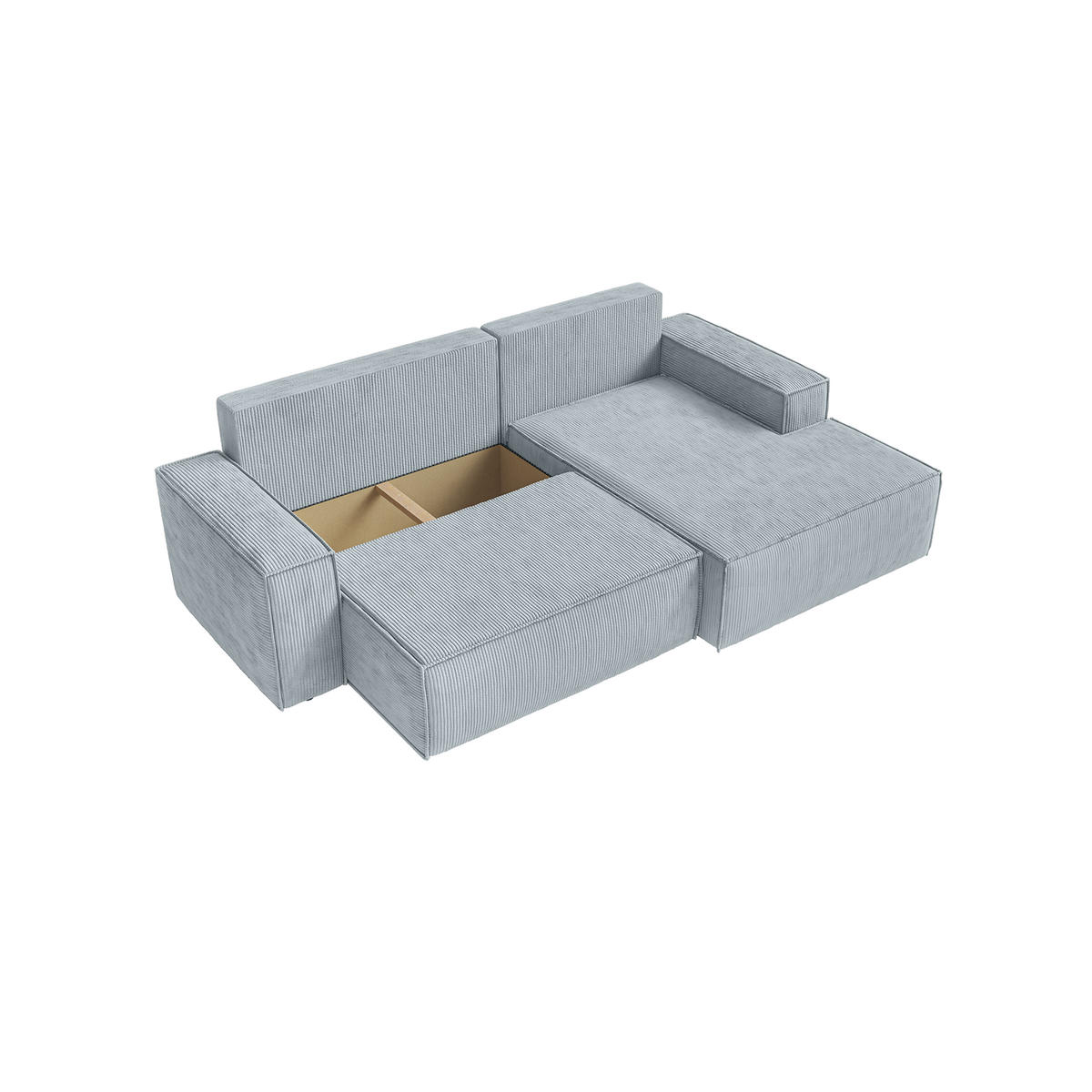ECKSOFA Kokko mit Schlaffunktion, Blaugrau - Blaugrau, Textil (267/167cm) - Fedve