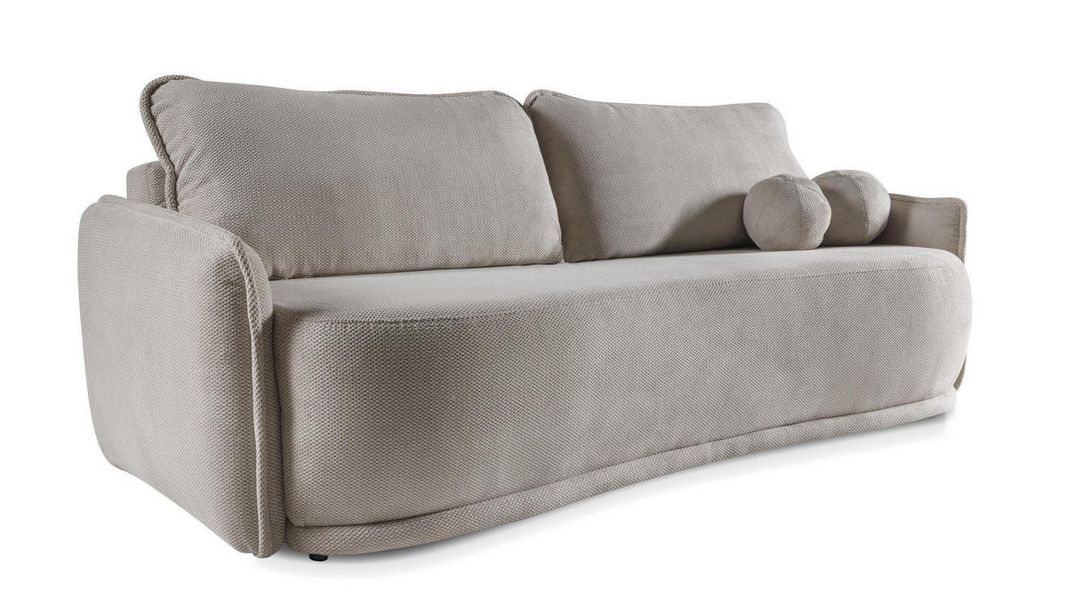 SOFA Perugia Grau, mit Schlaffunktion - Grau, Holzwerkstoff (231/93/106cm) - Bettso