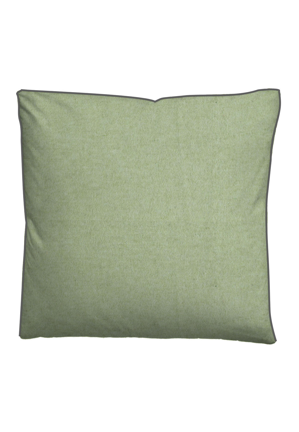BETTWÄSCHE-GARNITUR Premium Biber Melange UNI pistaziengrün, 155x200 cm + 80x80 cm - Hellgrün, Textil (155/200cm) - biberna
