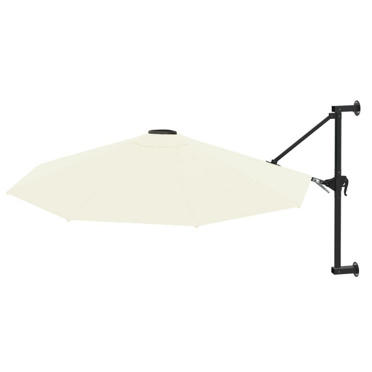 SONNENSCHIRM zur Wandmontage mit Metall-Mast 300 cm Sandweiß - Beige, Textil (300/300cm) - furnicato