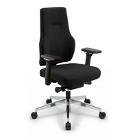 BÜROSTUHL Naros Stoff/Mesh Schwarz - ergonomisch, 150 kg belastbar, Sitzhöhe 48-60cm - Schwarz, Kunststoff/Textil (65/106/67cm) - Versee