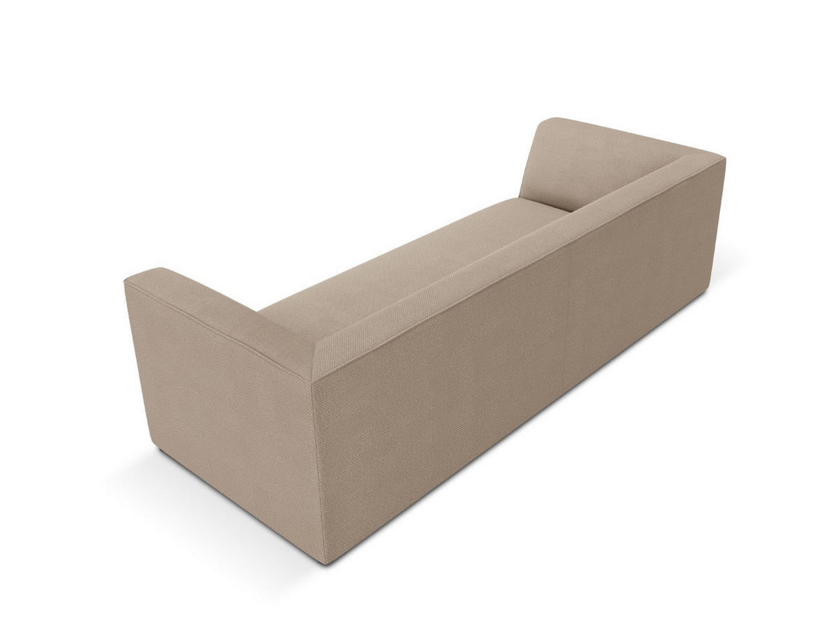 SOFA Ruby aus strukturiertem Stoff dunkelbeige 3 Sitzplätze - Taupe, Textil (93/69/232cm) - Micadoni