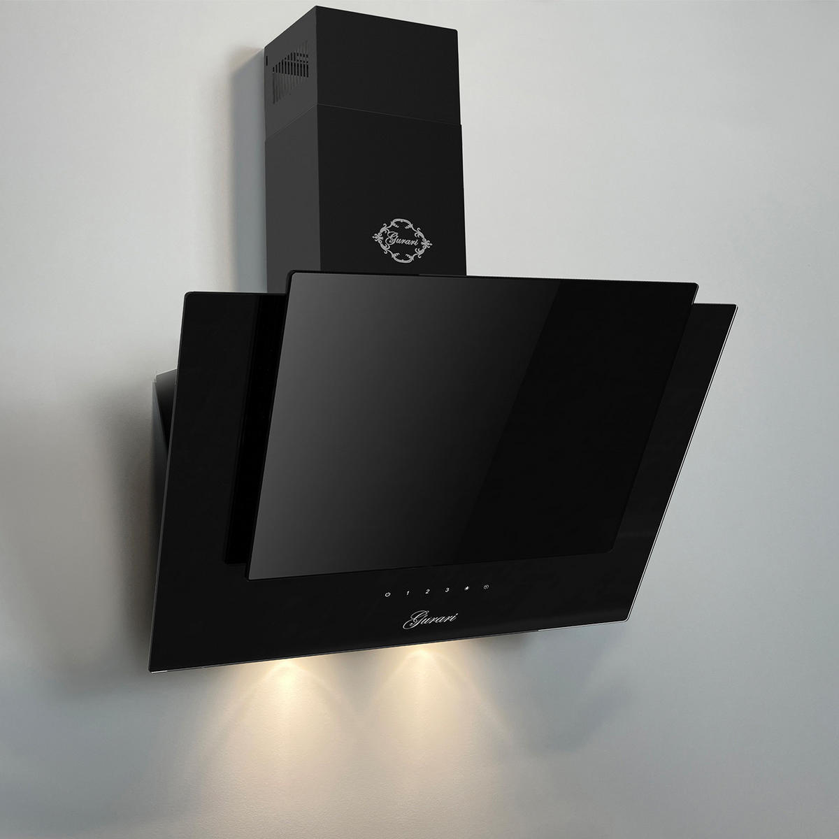 DUNSTABZUGSHAUBE CH 6065 E 60 cm Schwarz - Schwarz, Glas/Metall (60/110.5/43.3cm) - Gurari