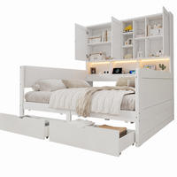 TAGESBETT 140x200 cm in Weiß mit LED-Beleuchtung, USB-Anschlüssen und Stauraum - Weiß, Holzwerkstoff (140/200cm) - IVMEU