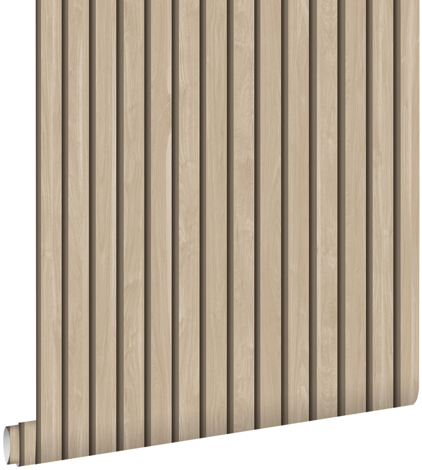 TAPETE 3D Holzpaneele 53 cm x 10.05 m - Beige, Papier (53/1000cm) - ESTAhome
