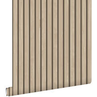 TAPETE 3D Holzpaneele 53 cm x 10.05 m - Beige, Papier (53/1000cm) - ESTAhome