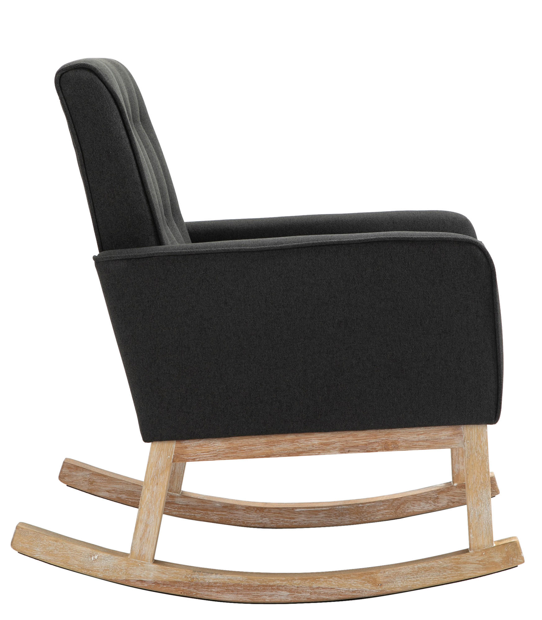 Thumbnail - TPFLiving Schaukelstuhl, Dunkelgrau, Textil, 63x90x77 cm, Wohnzimmer, Sessel, Schaukelstühle