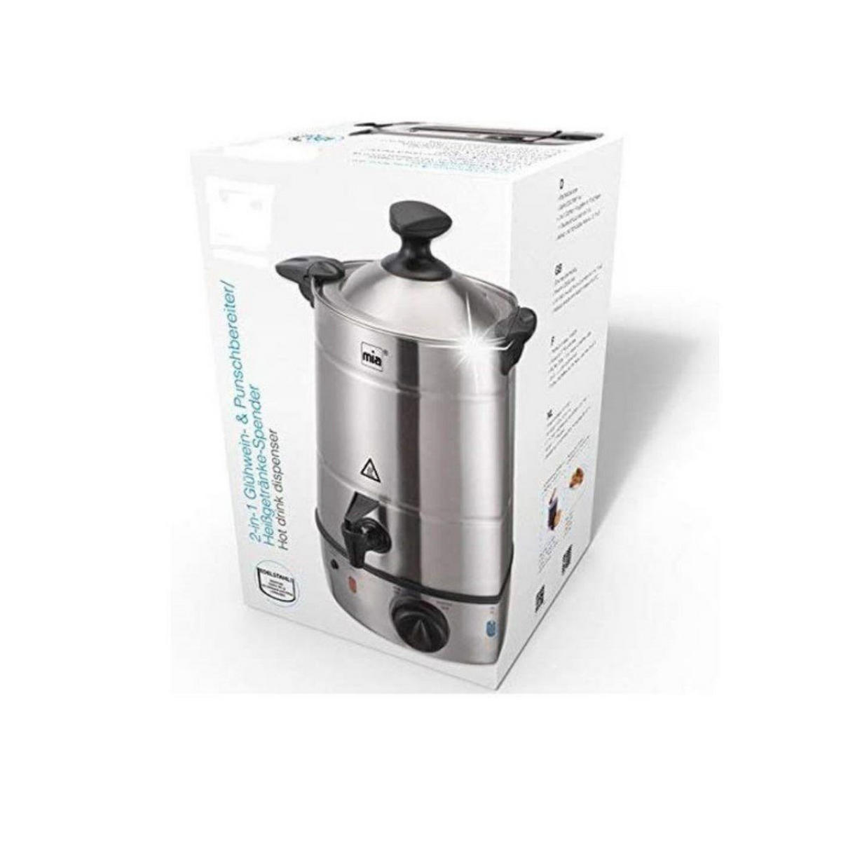 GLÜHWEINKOCHER 6,5L Edelstahl Mit Zapfhahn 2200W - Silberfarben, Metall (21/32/19cm) - Mia
