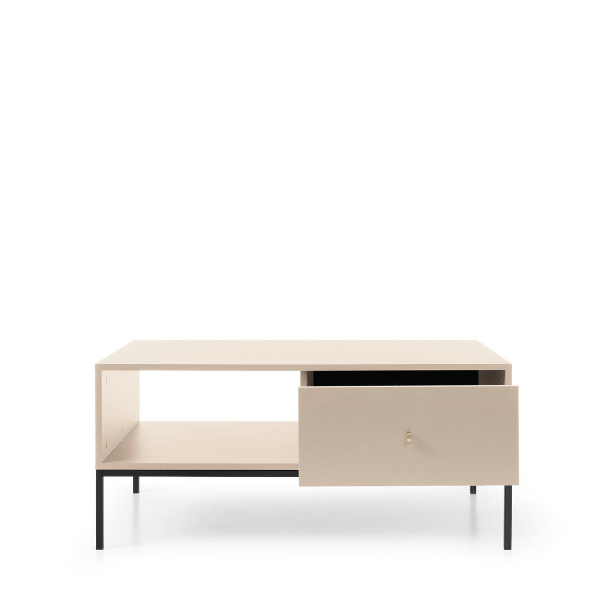 COUCHTISCH MONCTON STO1-2S Metalgriffe, Beige - Beige, Holzwerkstoff/Kunststoff (68/104/46cm) - Komodee