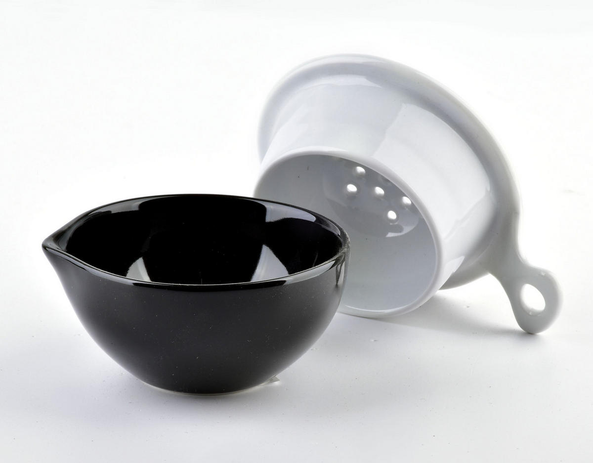 SIEBSCHALE Modern Life Schwarz 10/10/9.5 cm Keramik - Schwarz, Keramik (10/9.5/10cm) - Mondex