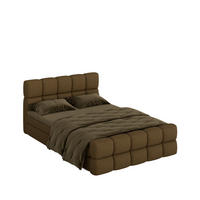 BOXBETT Vanessa 160/200 cm, in Braun, Bouclé-Stoff, Bettkasten, Matratze, Topper - Braun, Textil (160/200cm) - Barchello