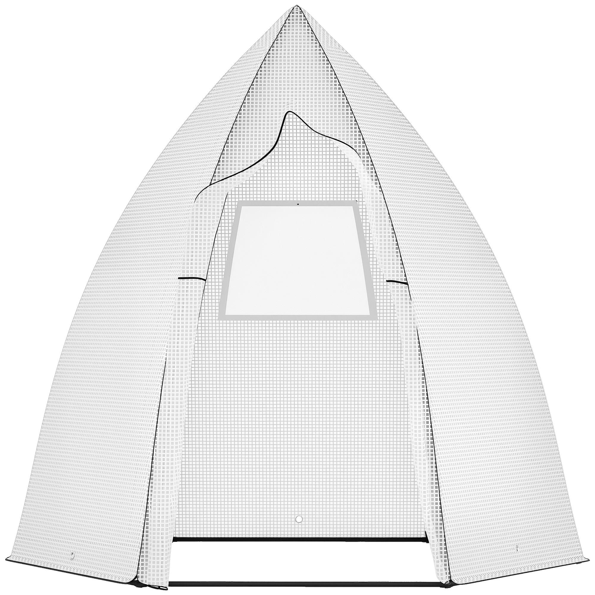MINI-GEWÄCHSHAUS DE-05786 Überwinterungszelt mit Rolltür Weiß - Weiß, Kunststoff/Metall (140/180/160cm) - ComfortXL