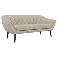 TROJMIESTNA POHOVKA PIRS 3 - Béžová Samet - Čierne nohy - čierna/béžová, kompozitné drevo/textil (180/75/74cm) - MKS