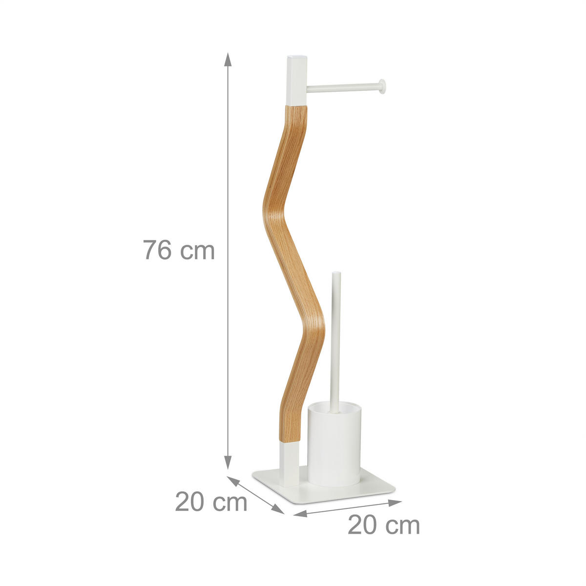WC-GARNITUR - Multicolor, Holzwerkstoff/Kunststoff (20/76/20cm) - Relaxdays