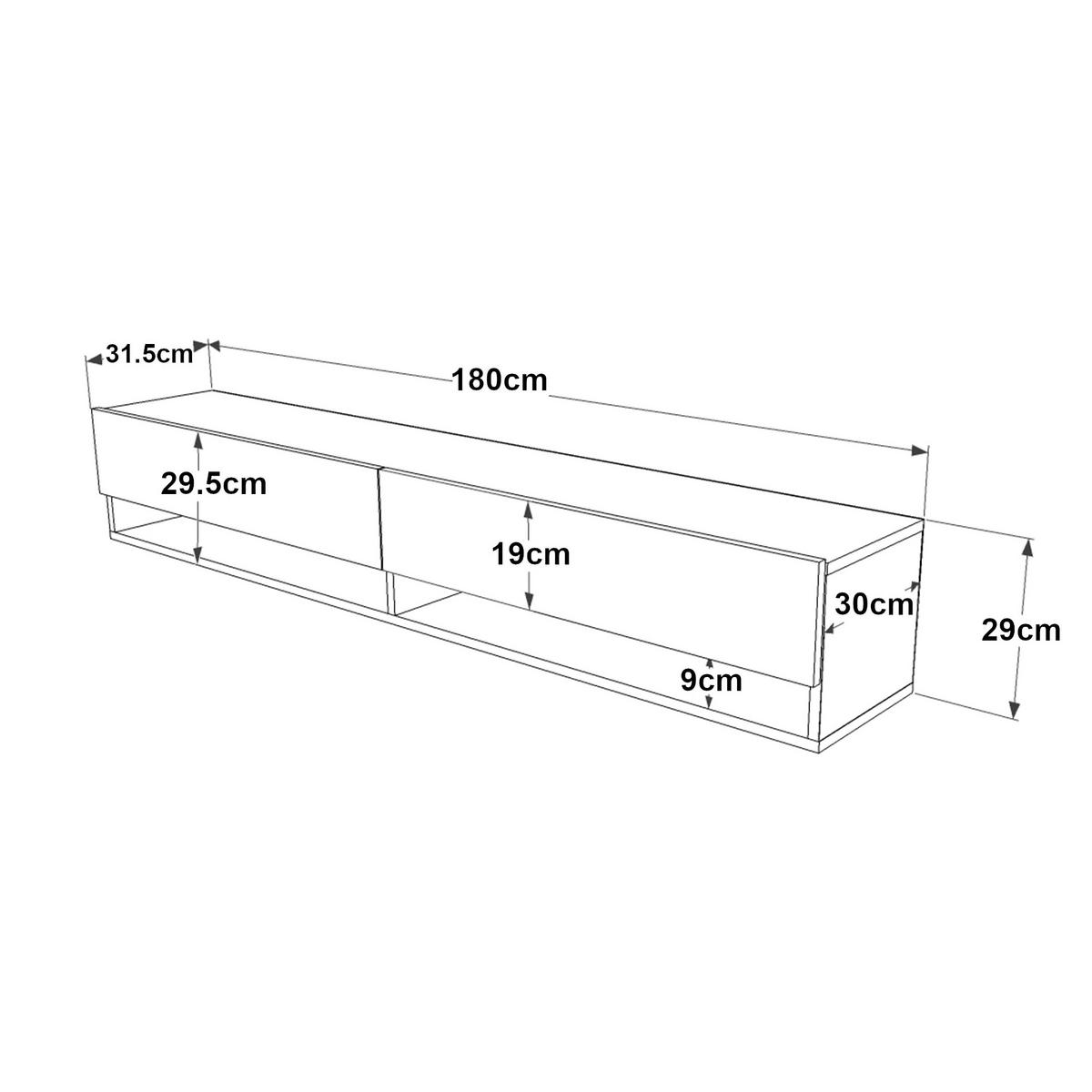 TV-ELEMENT Laitila - Naturfarben, Holzwerkstoff (180/29.5/31.5cm) - [en.casa]