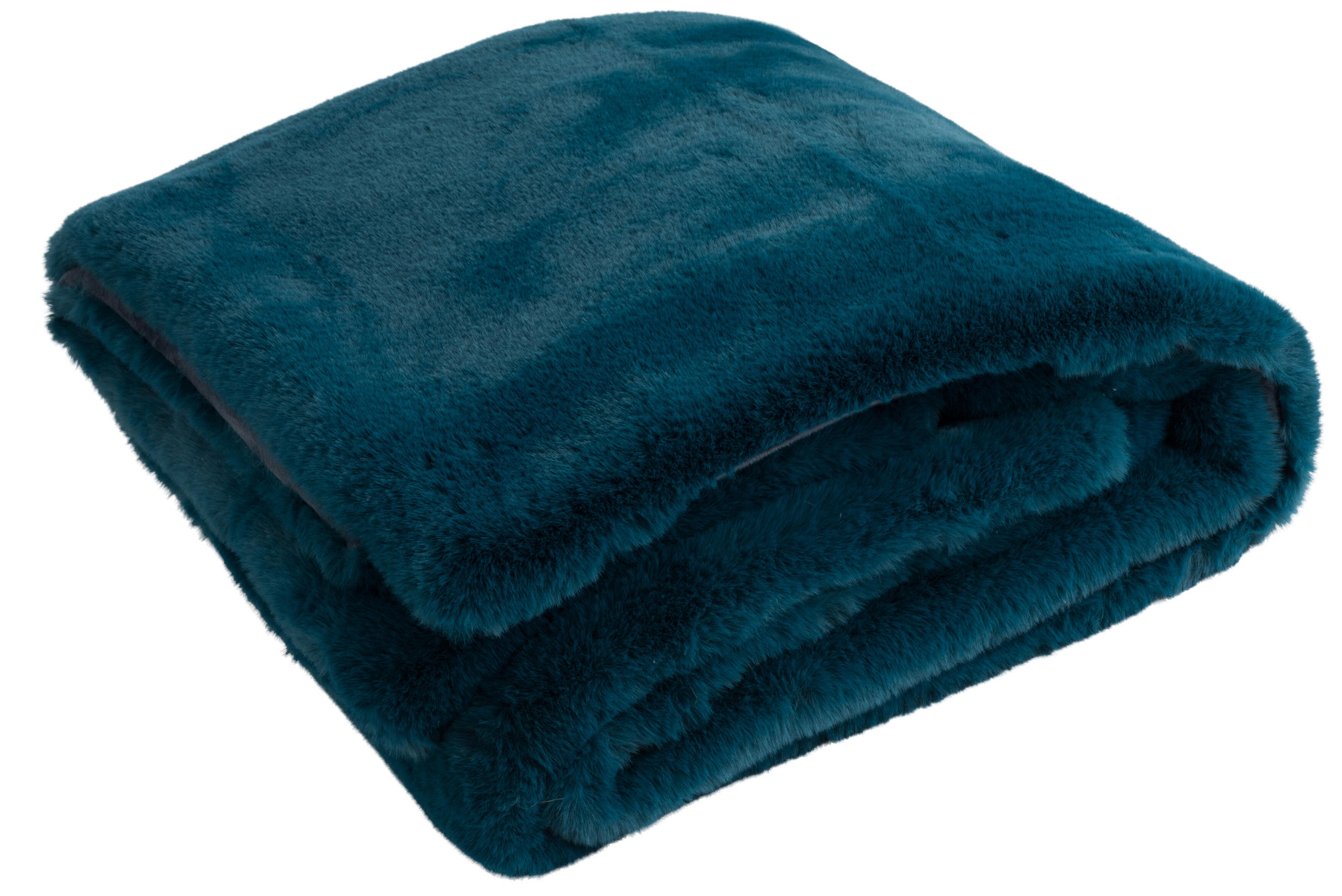 PLAID CUTIE - Pelz - Petrolblau - 180/130/3 cm - Blau, Fell (130/180cm) - J-Line