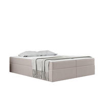 BOXBETT Mit Bettkasten Und Matratze Topper Ruben Hellbeige 120x200 cm H2-Pocket - Ecru, Holz/Textil (120/200cm) - Kaiser Möbel
