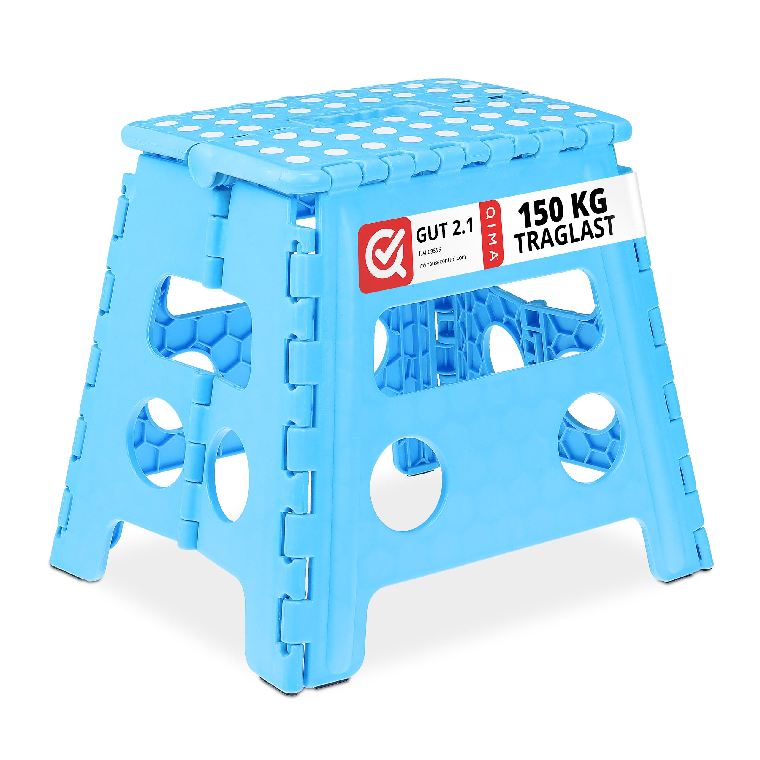 KLAPPHOCKER - Hellblau, Kunststoff/Textil (37/30/29cm) - Relaxdays