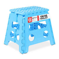 KLAPPHOCKER - Hellblau, Kunststoff/Textil (37/30/29cm) - Relaxdays