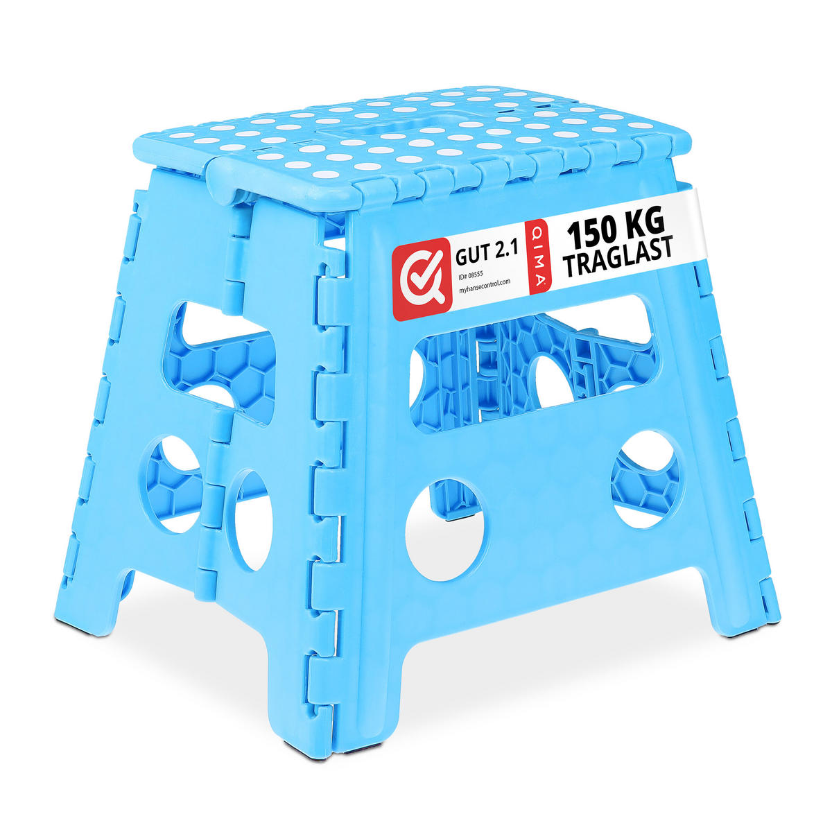 KLAPPHOCKER - Hellblau, Kunststoff/Textil (37/30/29cm) - Relaxdays