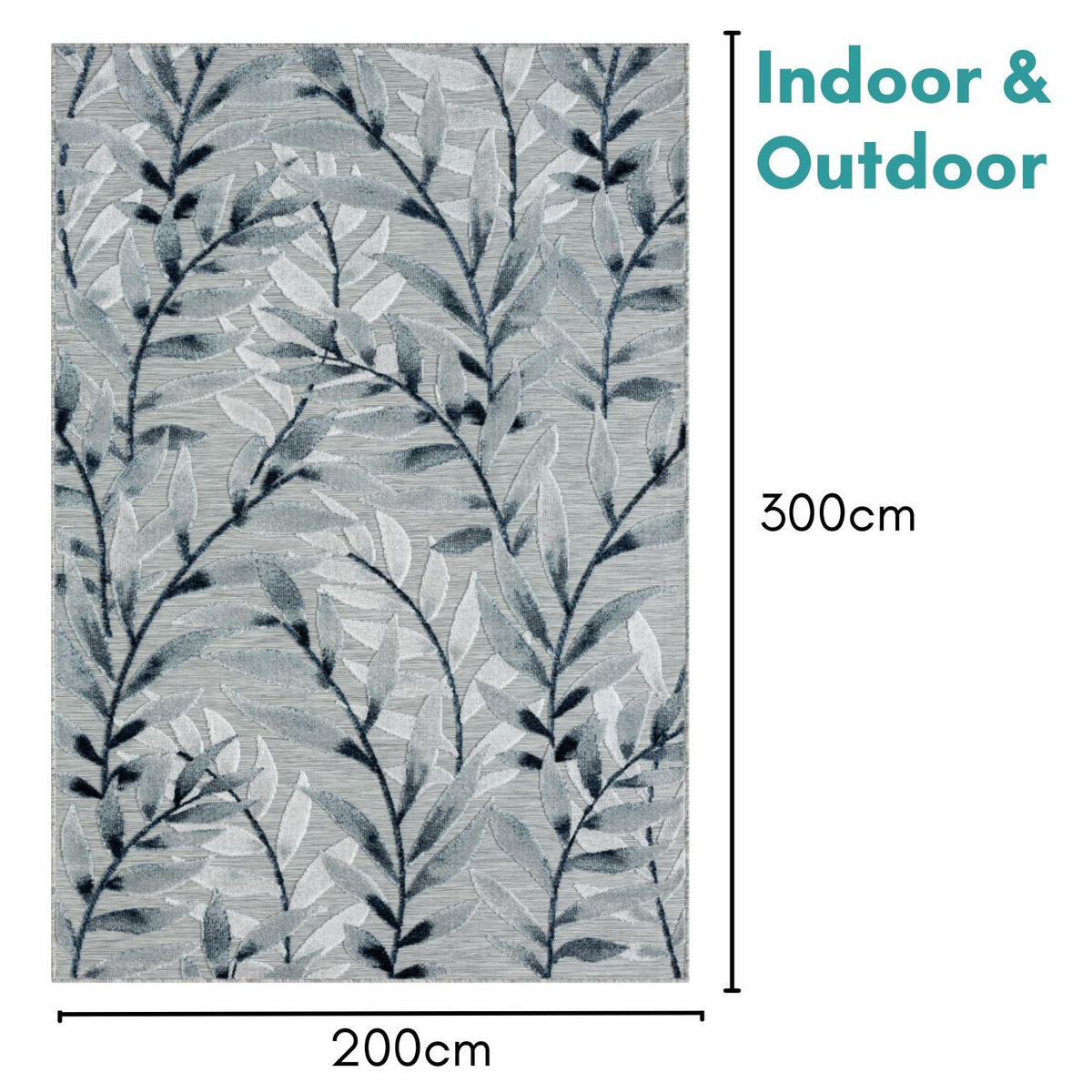 OUTDOORTEPPICH Laurel II Blaugrau,Hellgrau,Anthrazit 200/300 cm - Blaugrau, Textil (200/300cm) - My-Rug