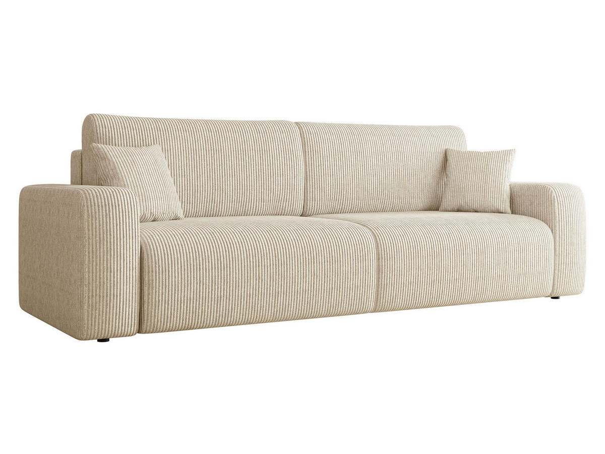SCHLAFSOFA Piano Cord - Creme/Schwarz, Holz/Kunststoff (245/82/92cm) - MIRJAN24