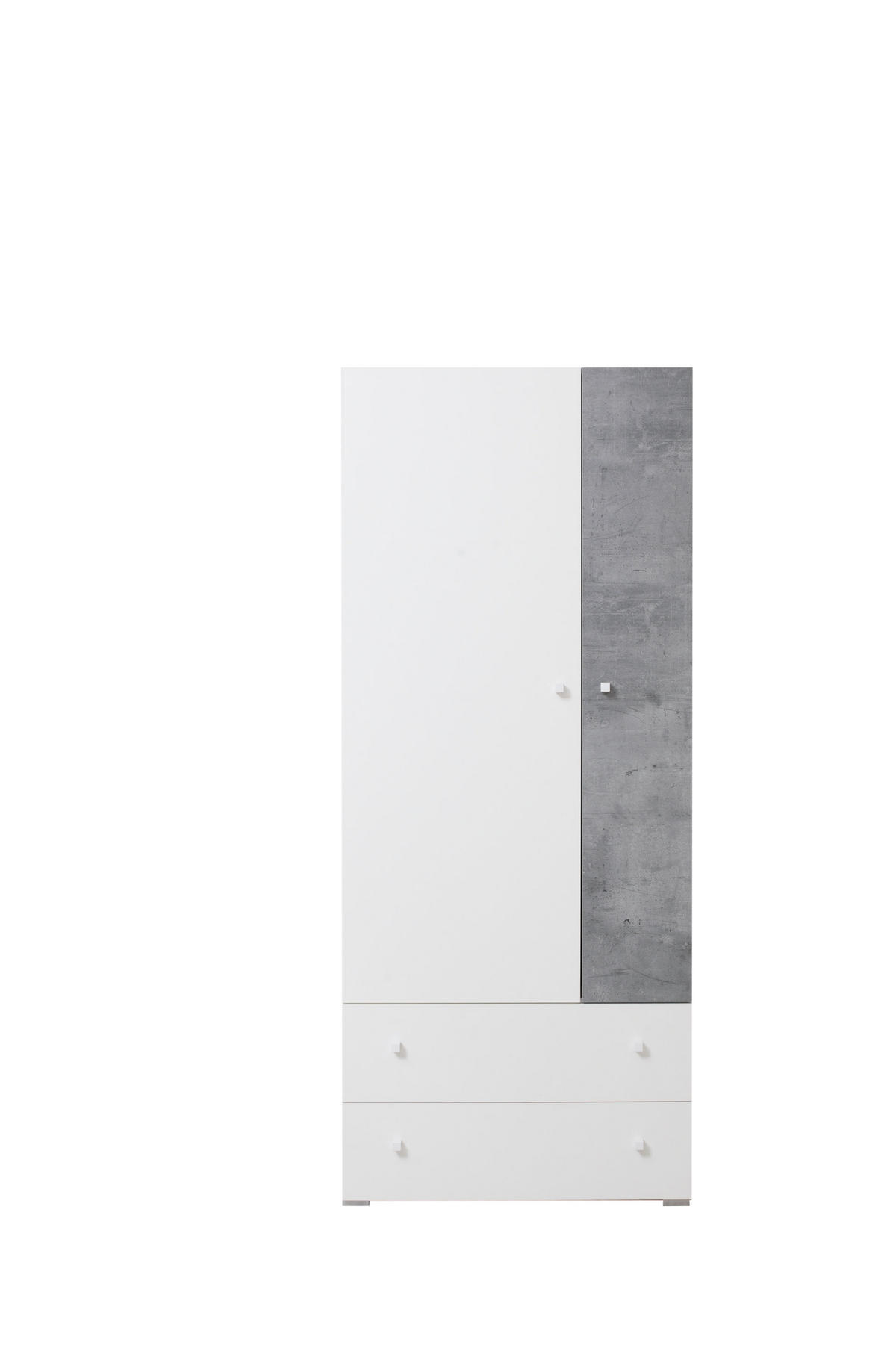 DREHTÜRENSCHRANK GALIA 80/190/50cm 2-türig Weiß - Weiß/Grau, Holzwerkstoff (80/190/50cm) - MASSENO