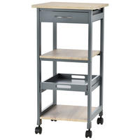SERVIERWAGEN DE-17080 Grau & Hell-Eiche - Grau, Holzwerkstoff (37/76/37cm) - ComfortXL