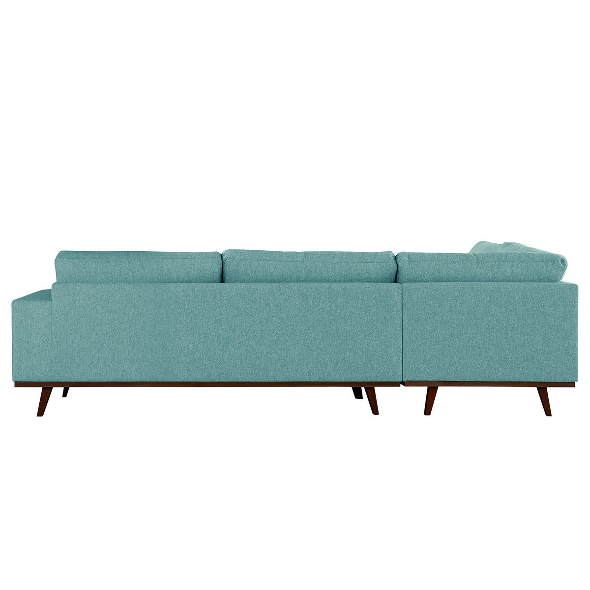 ECKSOFA mit Ottomane - Buchefarben/Petrol, Buchenholz/Textil (287/219cm) - home24