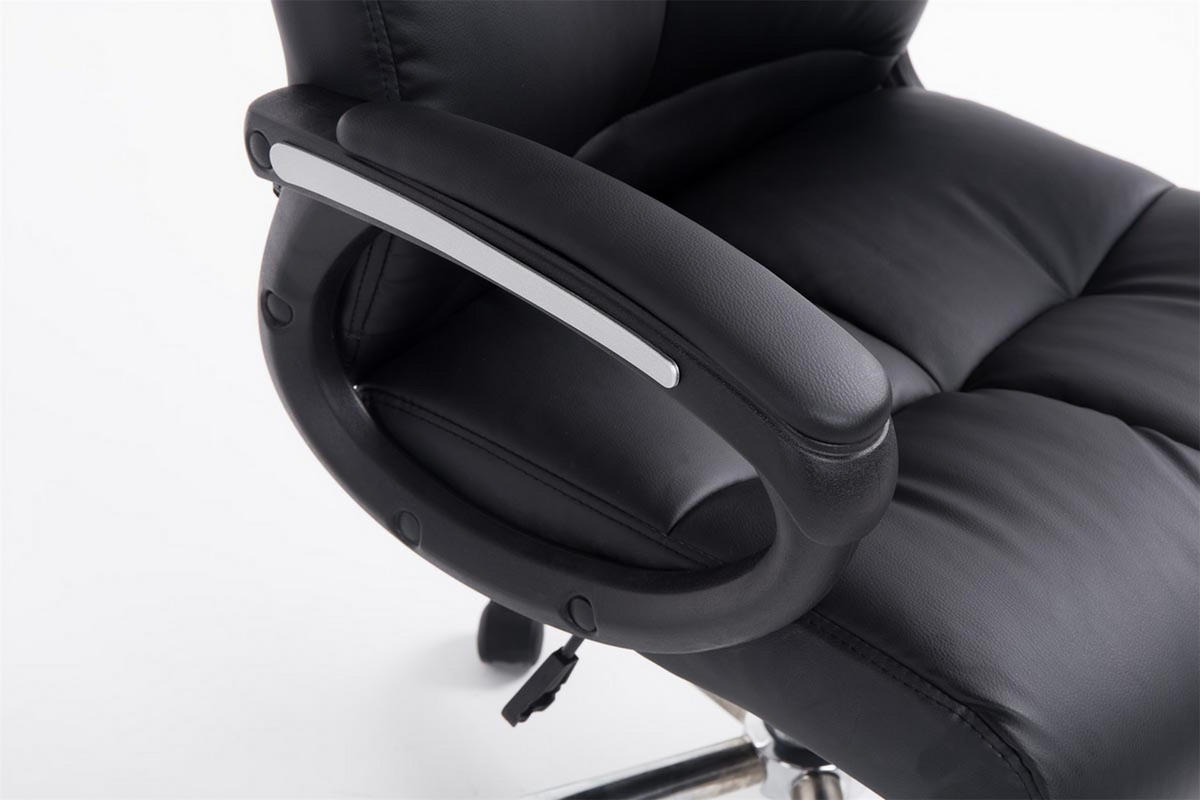 BÜROSTUHL Posan, Kunstleder Schwarz - Schwarz, Textil/Metall (63/126/71cm) - TPFLiving
