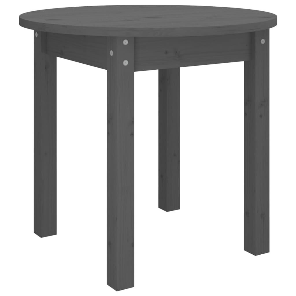 COUCHTISCH Grau Ø 45x40 cm Massivholz Kiefer - Grau, Holz (45/45/40cm) - furnicato