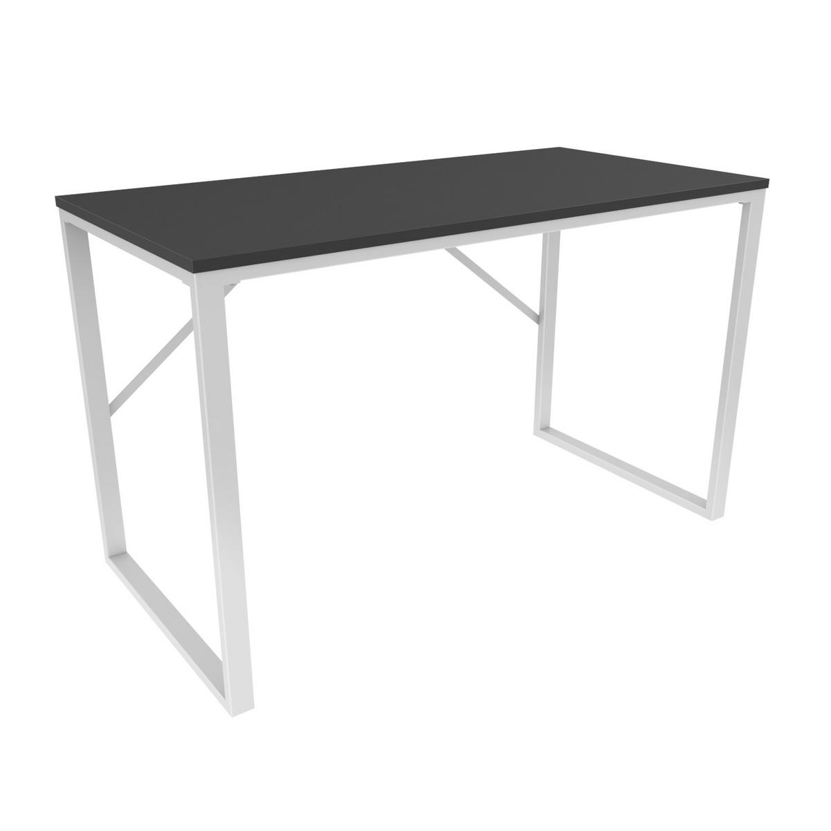 COMPUTERTISCH Layton Weiß Anthrazit - Dunkelbraun, Holzwerkstoff (60/120/16cm) - Decorotika
