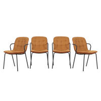 STÜHLE 4er-Set aus Stoff mit Metallbeinen 59/46/51 cm - Terracotta, Textil (59/46/75cm) - Calicosy