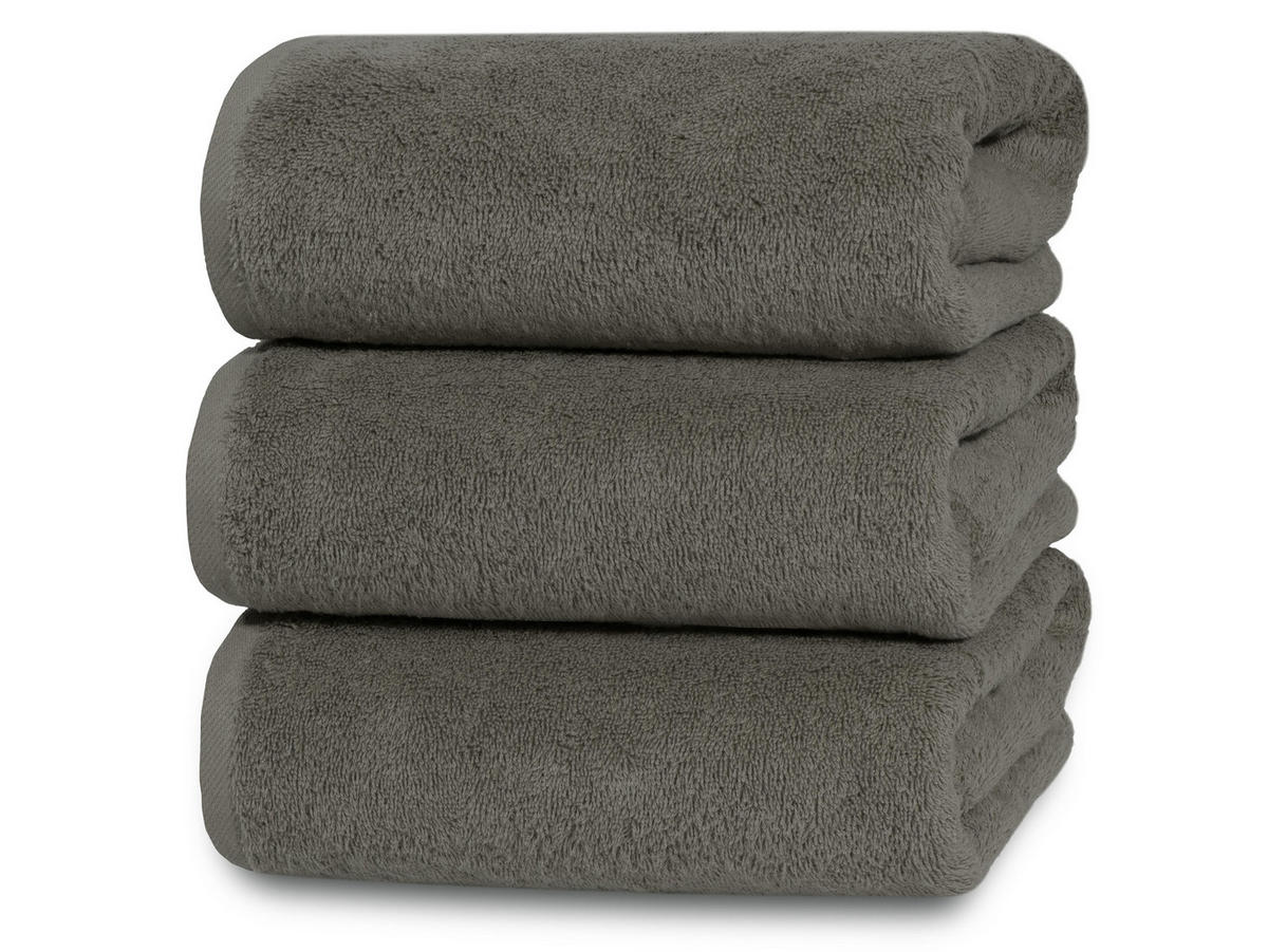 DUSCHTÜCHER, 3er-Set, 70x140 cm, 100% Baumwolle, Braun - Taupe, Textil (70/140cm) - Zollner