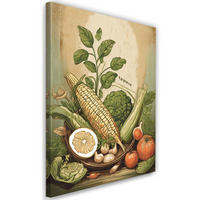 WANDBILD gemüse essen küche - Beige, Textil (40/60cm) - Feeby