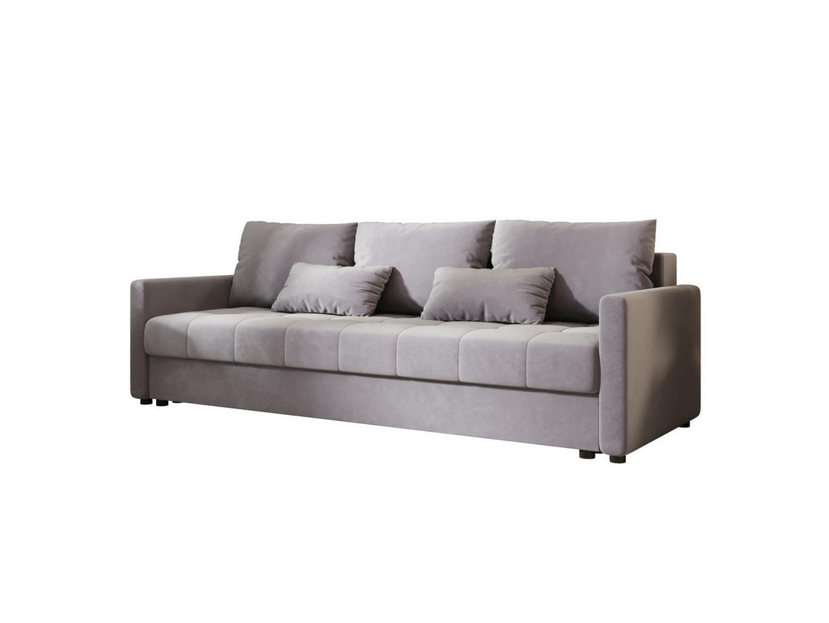 SOFA MOS mit Schlaffunktion ITAKA 50 mit Stauraum - Hellgrau, Textil (84/72/220cm) - Bedante