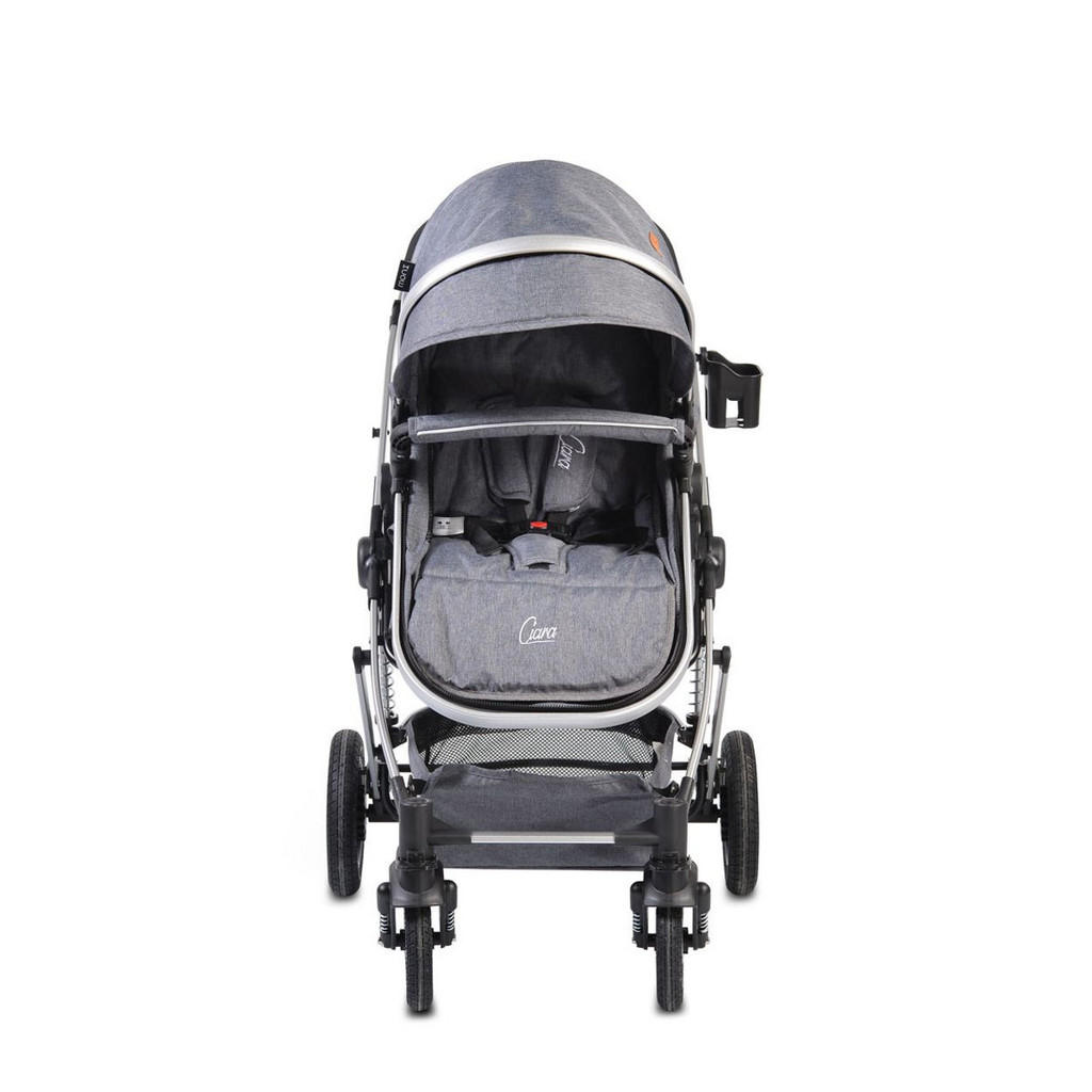 Thumbnail - Moni Kinderwagen, Grau, Metall, 63x103x94 cm, kinder, unisex, Baby on Tour, Kinderwagen & Buggys, Kombikinderwagen