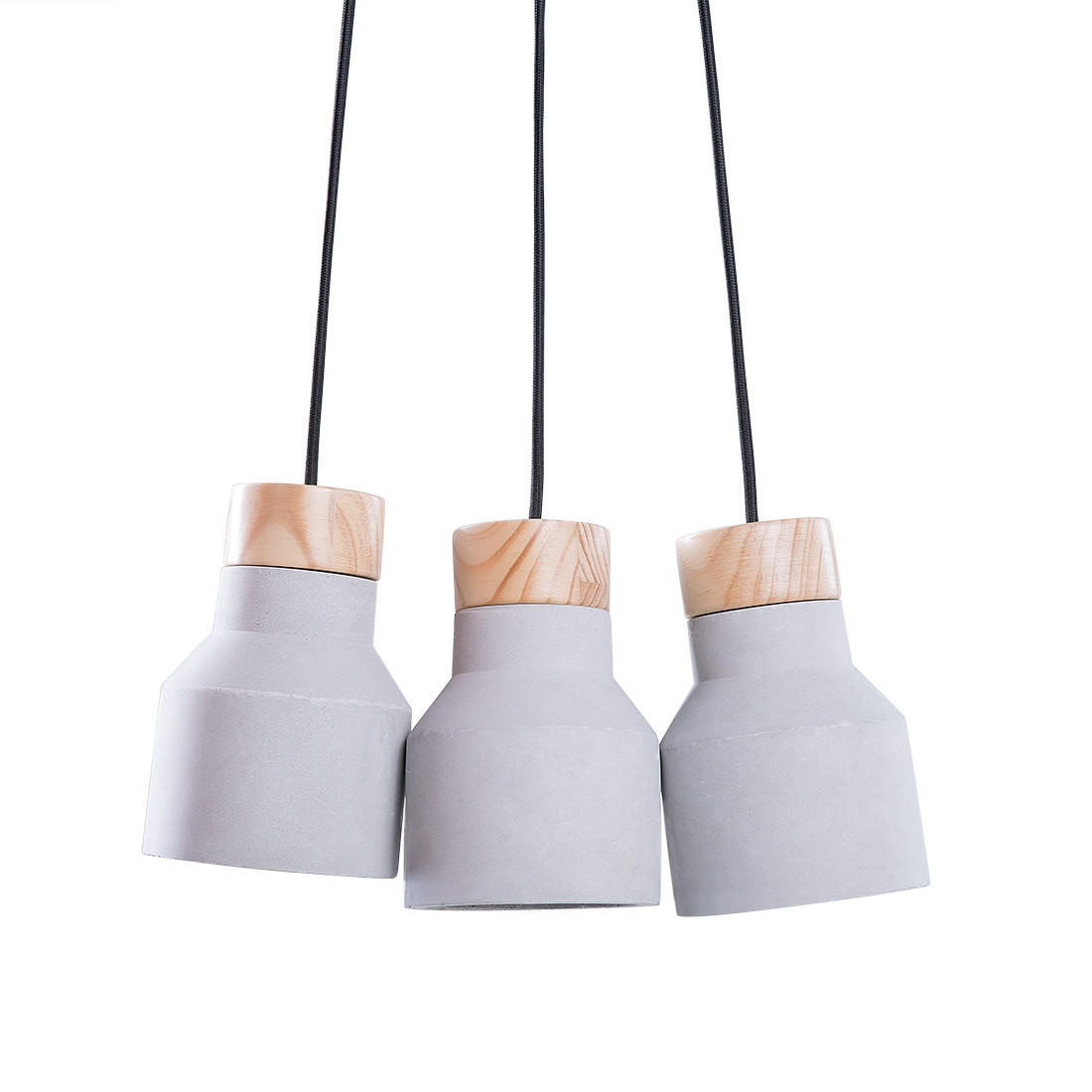 HÄNGELEUCHTE Baht 12/12/19 cm - Grau, Stein (12/36/19cm) - Beliani