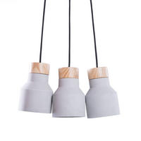 HÄNGELEUCHTE Baht 12/12/19 cm - Grau, Stein (12/36/19cm) - Beliani