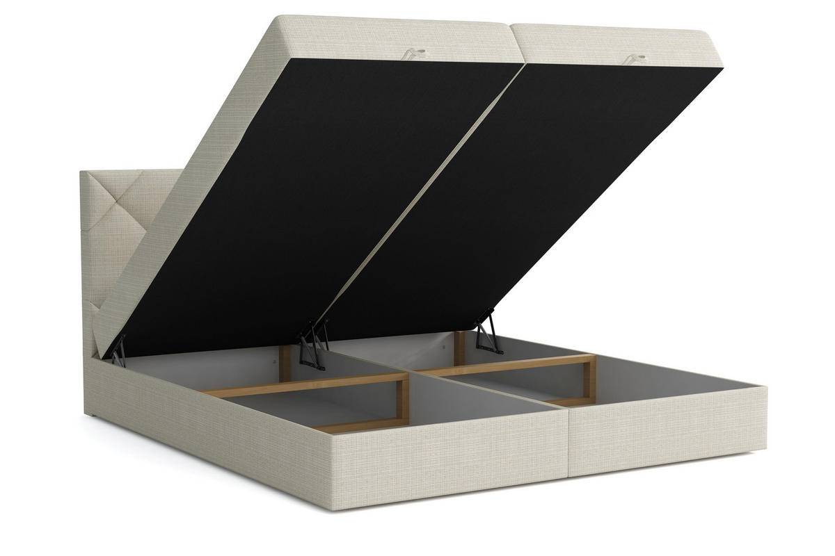 BOXBETT Panama 140x200 Beige - Beige, Textil/Metall (140/200cm) - VLR BEDS