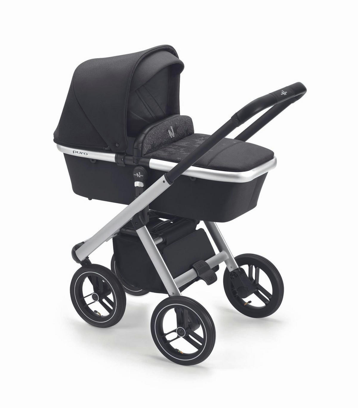 KINDERWAGEN Kombi 2 in 1 inkl. Regenschutz und Wickeltasche - Schwarz, Metall (61/94/123cm) - Cam il Mondo del Bambino S.p.A.