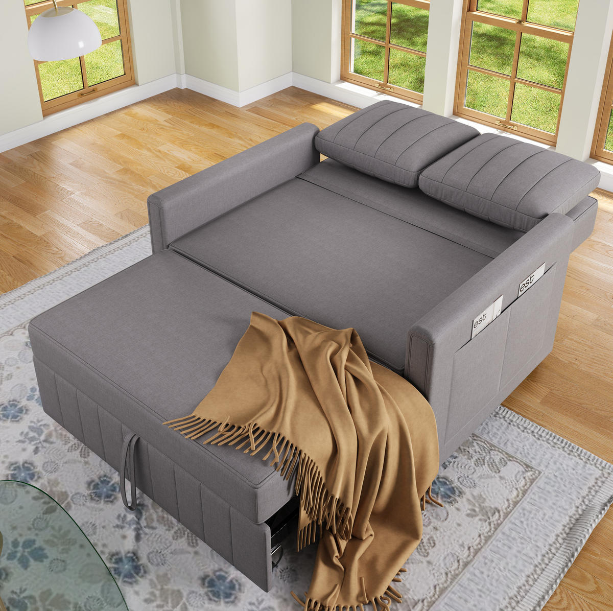 SCHLAFSOFA klappbar mit Schlaffunktion 127 x 180 cm Antique Gray - Grau, Metall (75/94/127cm) - Meubliv