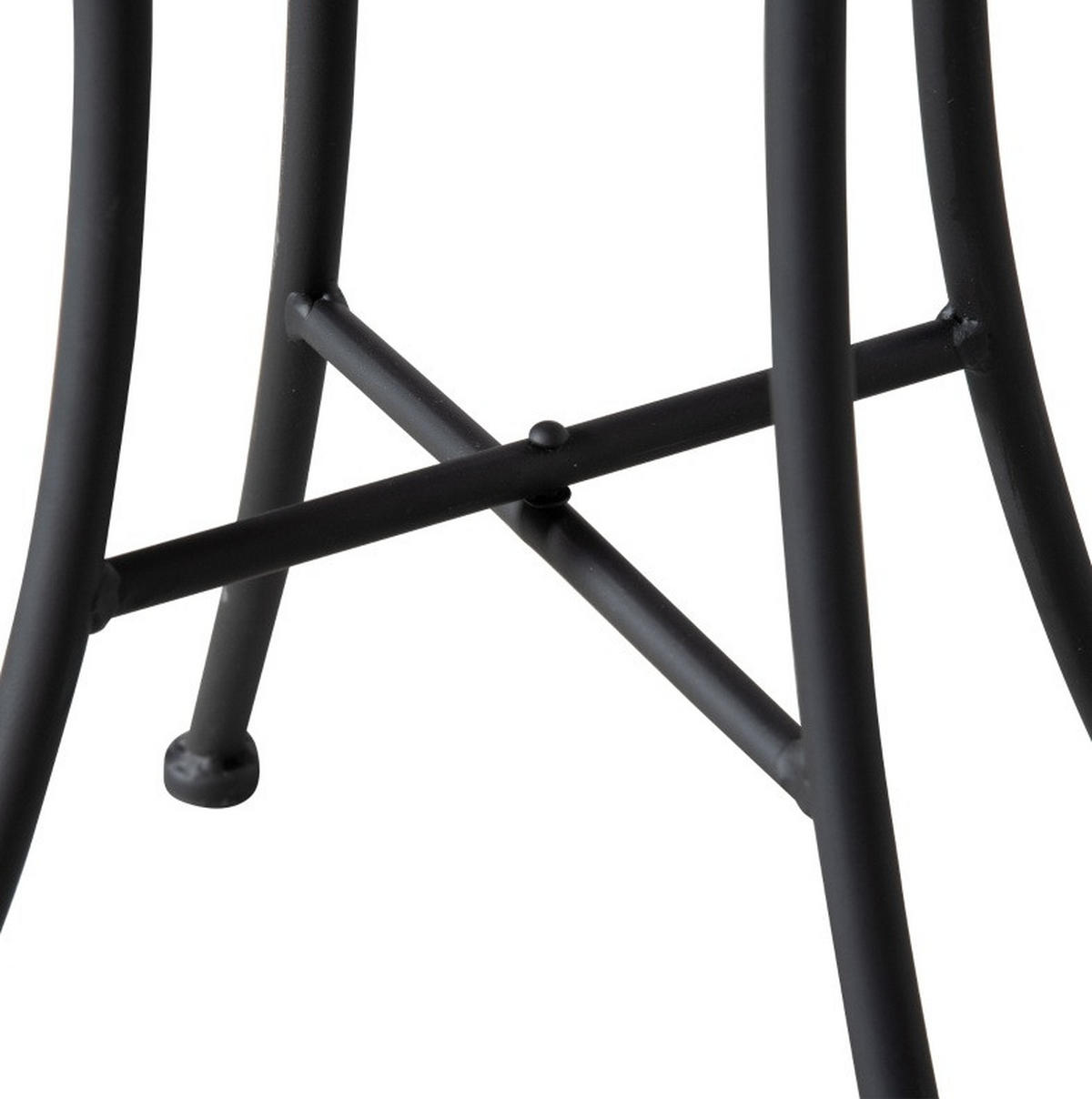 GARTENTISCH 35,5/35,5/53,5 cm als Beistelltisch mit Mosaikplatte und wetterfestem Metallgestell, Schwarz - Naturfarben, Metall (35.5/35.5/53.5cm) - Redom