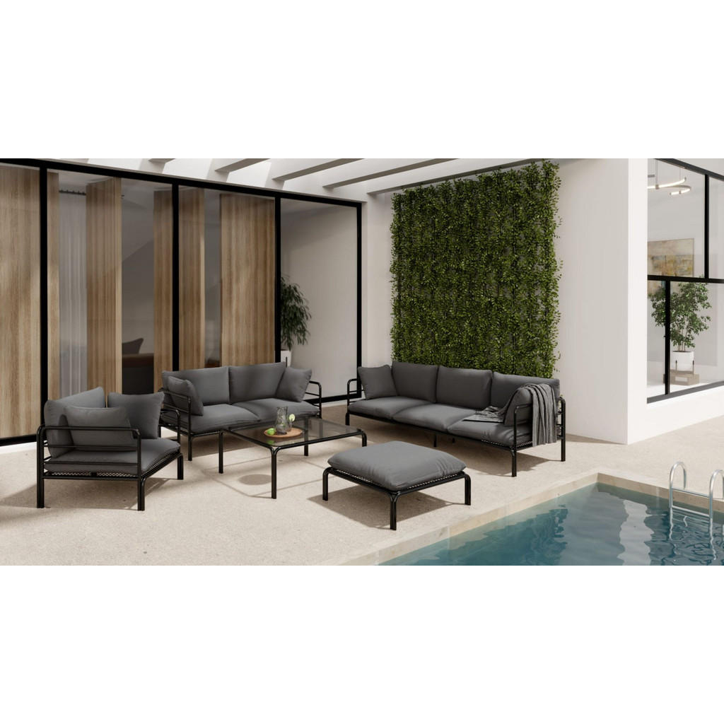 Thumbnail - Selsey Gartenhocker, Anthrazit, Textil, 2-Sitzer, Rechteckig, 150x42x72 cm, Gartenmöbel, Gartenstühle, Gartenhocker