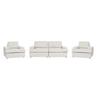 SOFA-SET 5-sitzer hellbeige Alla - Beige, Textil (112/112/208cm) - Beliani