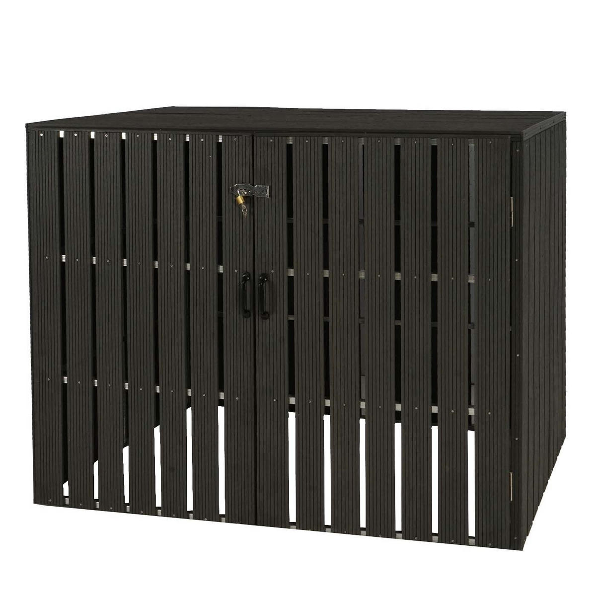 2-/4ER WPC-MÜLLTONNENVERKLEIDUNG Anthrazit - Anthrazit, Metall (140/115/100cm) - MCW
