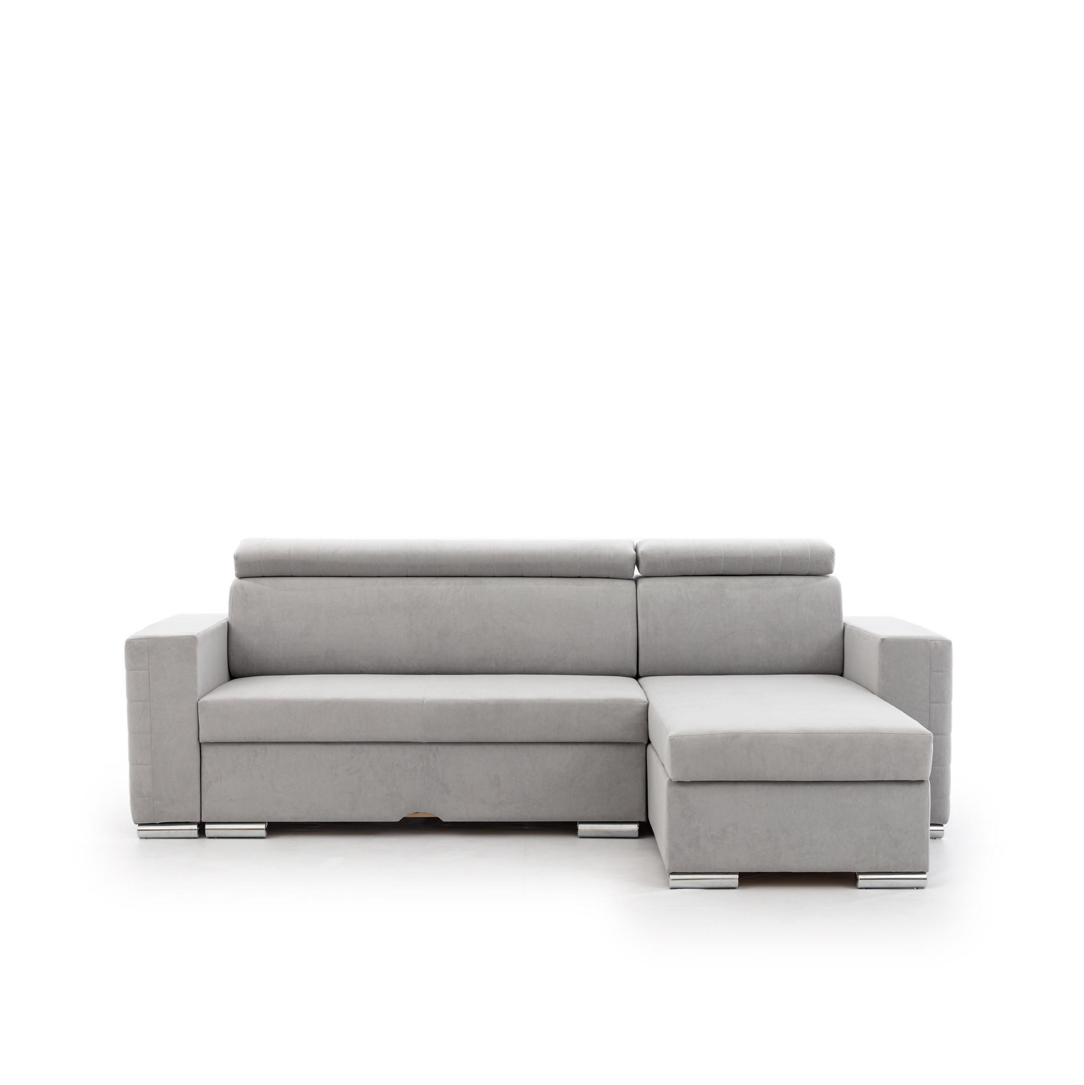 ECKSOFA Canton In Camelia - Hellgrau, Holzwerkstoff/Textil (260/173cm) - Fun Möbel
