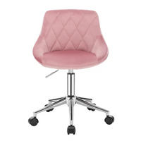 DREHSTUHL Home Office Pink, Metall & Samt, drehbar & rollbar, 31,5 x 37,5 x 77 cm - Rosa, Metall (37.5/77/31.5cm) - Albatros
