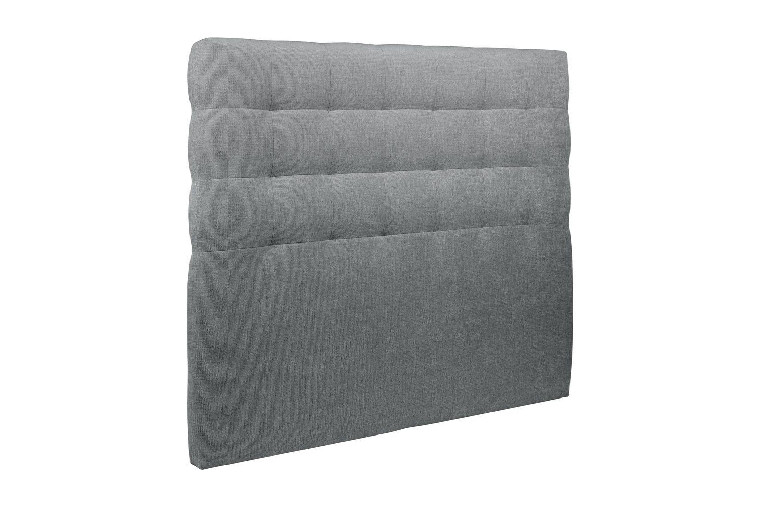 KOPFTEIL gepolstert - Gesteppt – Anthrazitgrauer Stoff - 200 cm - Beige/Anthrazit, Holz (200/120/10cm) - Sommeil de Plomb