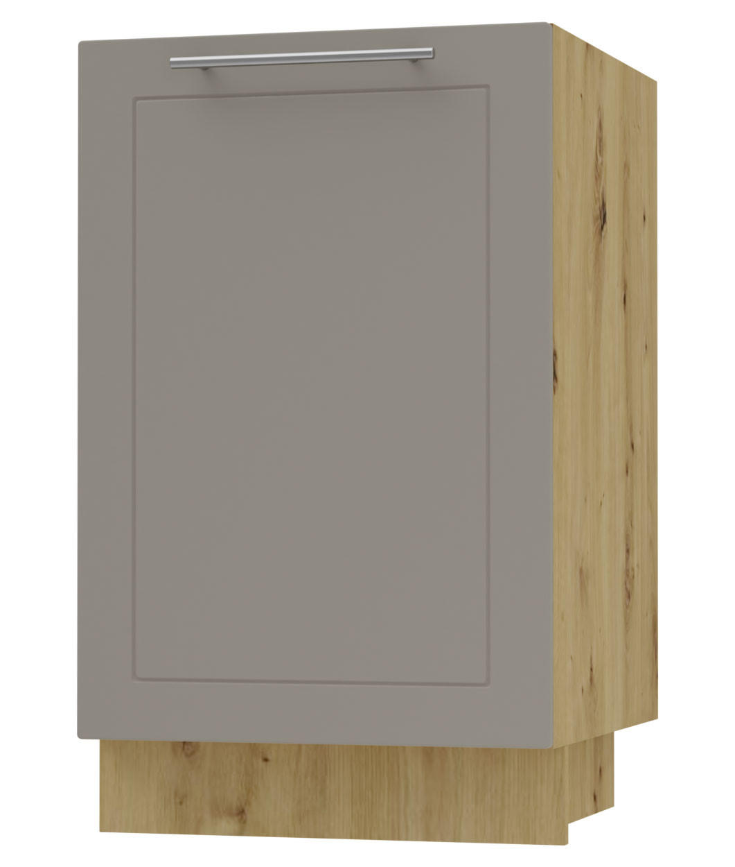KÜCHENUNTERSCHRANK Kvantum D1D/50 Beige Matt / Eiche Artisan Matt 50 / 50 / 82cm - Beige/Eiche Artisan, Holz/Holzwerkstoff (50/82/50cm) - Feldmann-Wohnen
